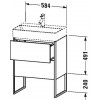 Duravit XSquare XS445306161 Тумба напольная 58 см Коричнево-оливковый глянцевый