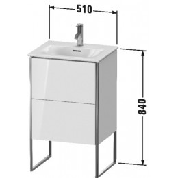 Duravit XSquare XS452104040 Тумба напольная 51 см Черный глянцевый