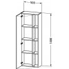 Duravit Durastyle DS1238L0707 Высокий шкаф 50 см Бетонно-серый матовый