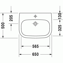 Duravit D-Code 23116500002, Раковина без перелива, цвет белый