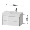 Duravit XSquare XS416902222 Тумба подвесная 78 см Белый глянцевый