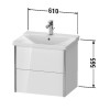 Duravit XVIU XV41150B221, Тумба подвесная, 61 см, цвет орех/черный