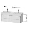 Duravit XSquare XS416402222 Тумба подвесная 118 см Белый глянцевый