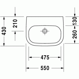 Duravit D-Code 23115500702, Раковина без перелива, цвет белый