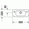Duravit D-Code 07065000002, Раковина с переливом, цвет белый