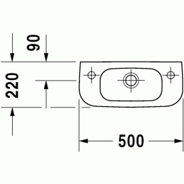 Duravit D-Code 07065000002, Раковина с переливом, цвет белый