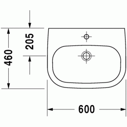 Duravit D-Code 23116000002, Раковина без перелива, цвет белый