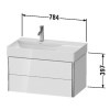 Duravit XSquare XS416802222 Тумба подвесная 78 см белый глянцевый