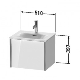Duravit XVIU XV40310B221, Тумба подвесная, 51 см, цвет орех/черный