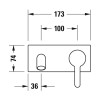 Duravit C.1 C11070003010 Однорычажный смеситель для раковины для скрытого монтажа хром